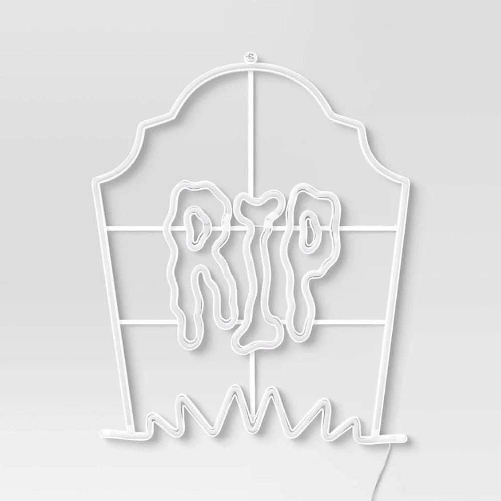 NIB. HYDE & EEK Neon RIP Tombstone Light
